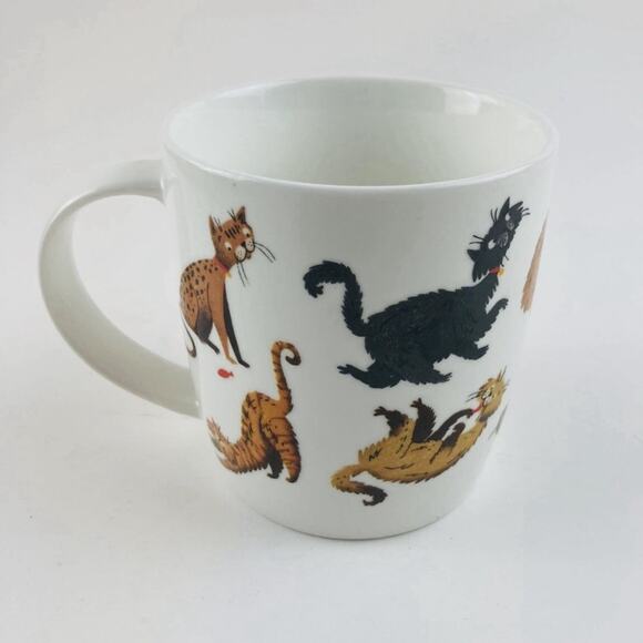 Price & Kensington Fine Porcelain Cat Kitten Coffee Cup Mug Tea Orange Playing W - Picture 2 of 6